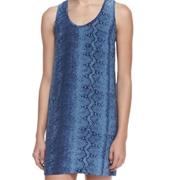 Joie Blue Snakeskin Animal Print Racerback Dress Size XS - Picture 2 of 7